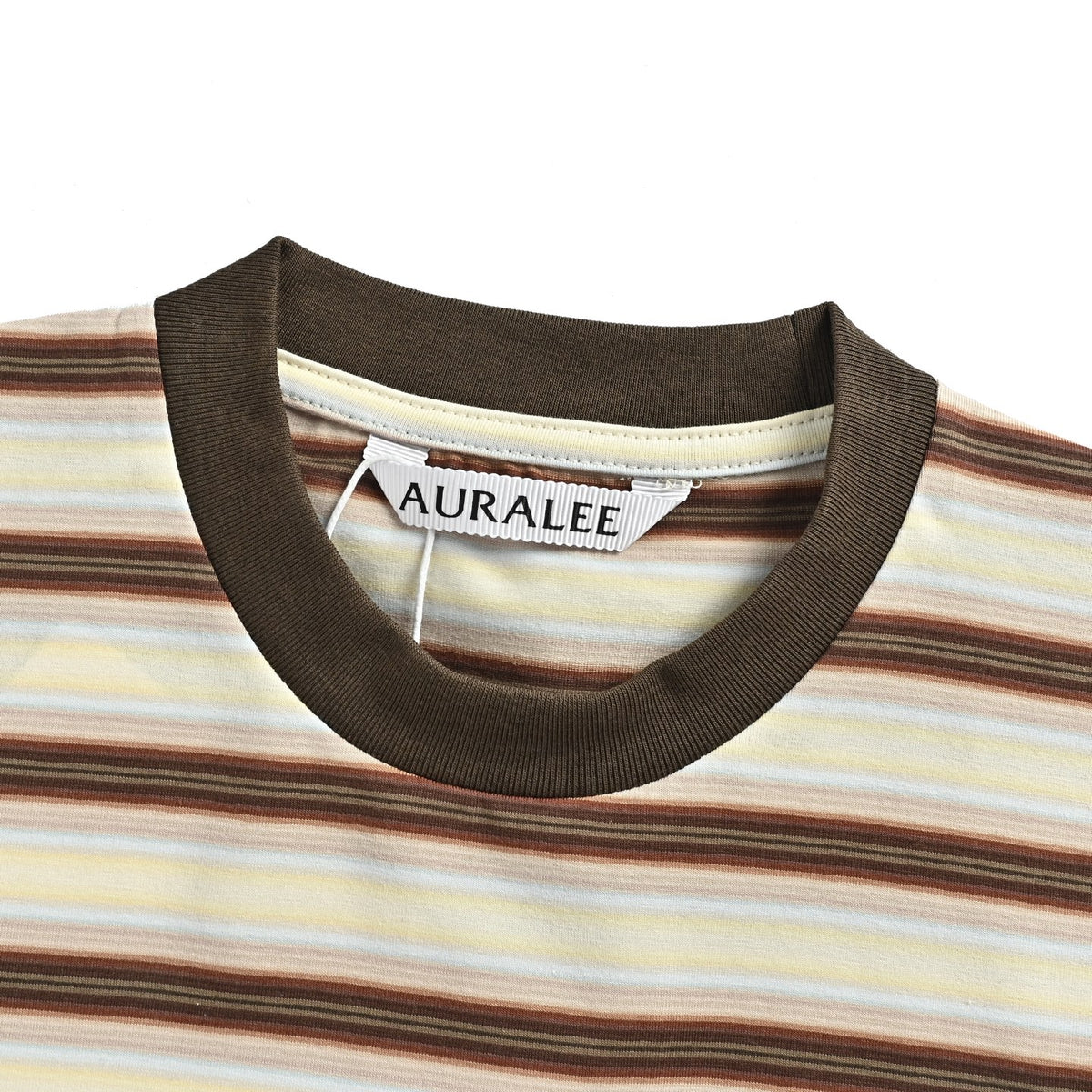 AURALEE Creamy white striped short sleeves