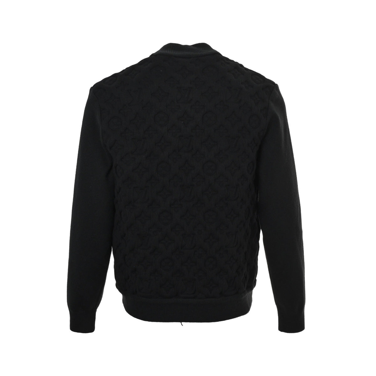Louis Vuitton old flower embossed wool knitted bomber jacket