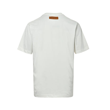 Louis Vuitton ink blue floral three-dimensional logo short sleeves