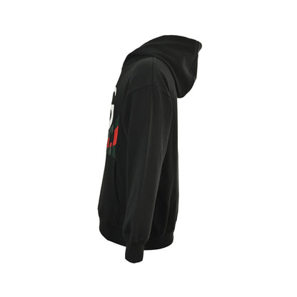 Gucci 25Fw double G letter embroidered hooded sweatshirt