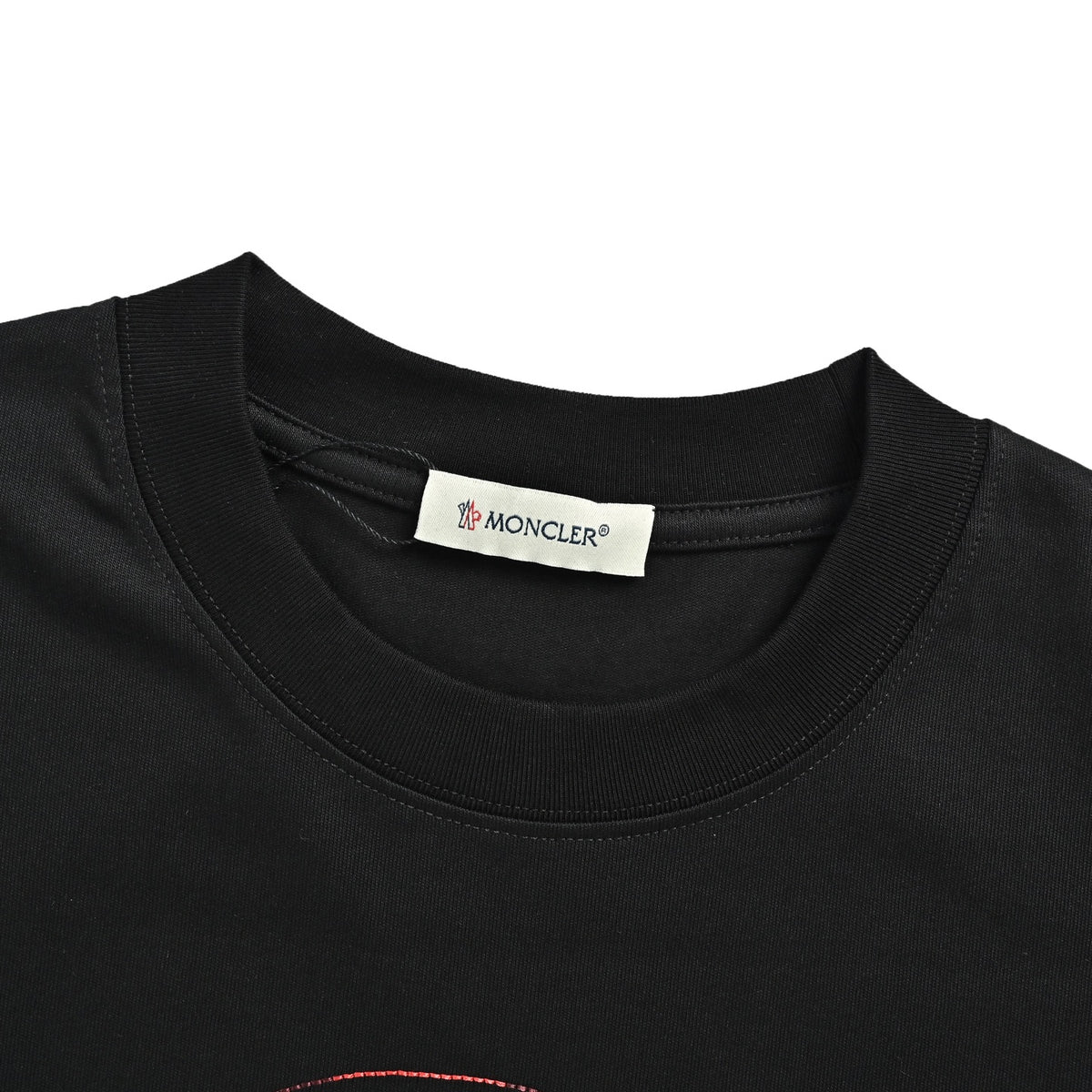 Moncler/muzzled round neck short sleeves with colorful embroidery on the chest
