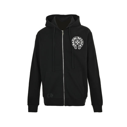 Chrome Hearts classic Sanskrit horseshoe print zipper jacket