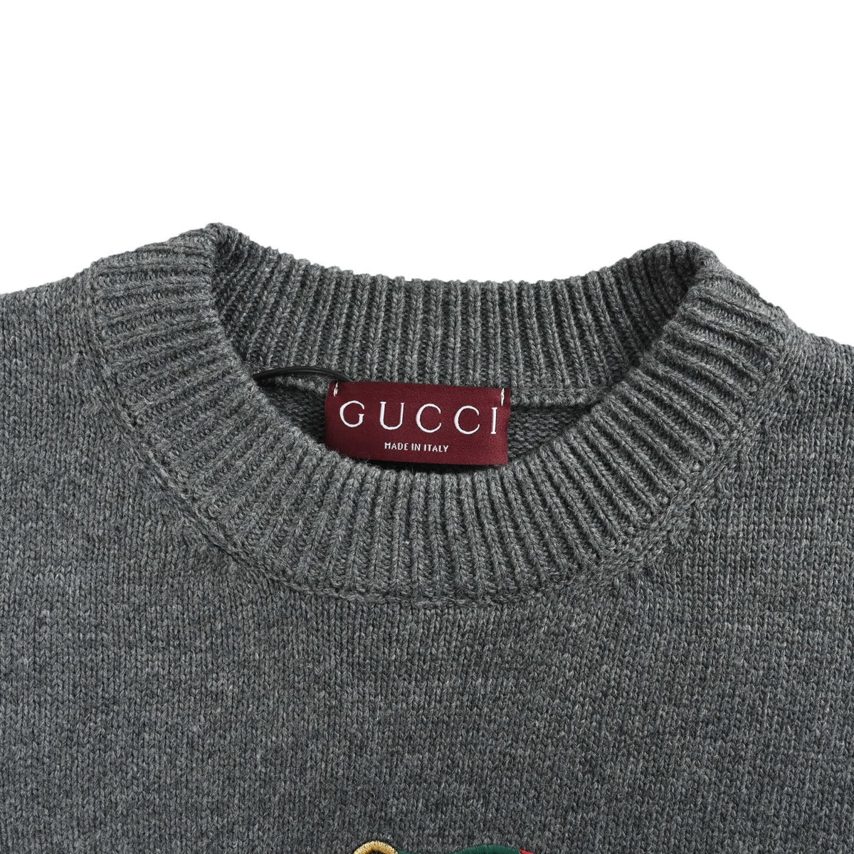 Gucci red lantern embroidered crew neck sweater