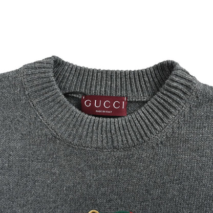 Gucci red lantern embroidered crew neck sweater