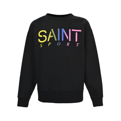 SAINT MICHAEL colorful gradient SAINT letter round neck sweatshirt
