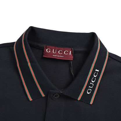 Gucci 26ss Jacquard Letters Polo Short Sleeves on the Neck