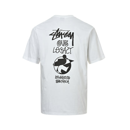 Stussy geometric pattern printed short sleeves on the back