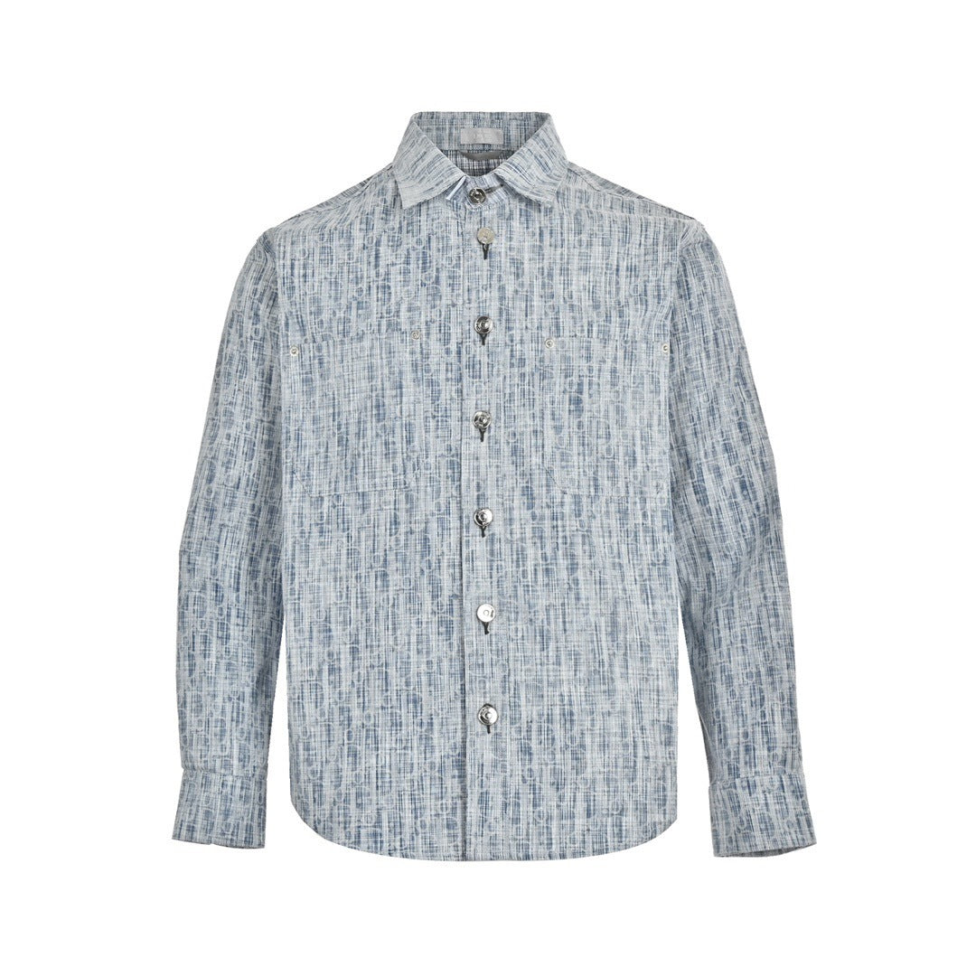 Dior 22ss classic all-over printed old flower denim shirt jacket