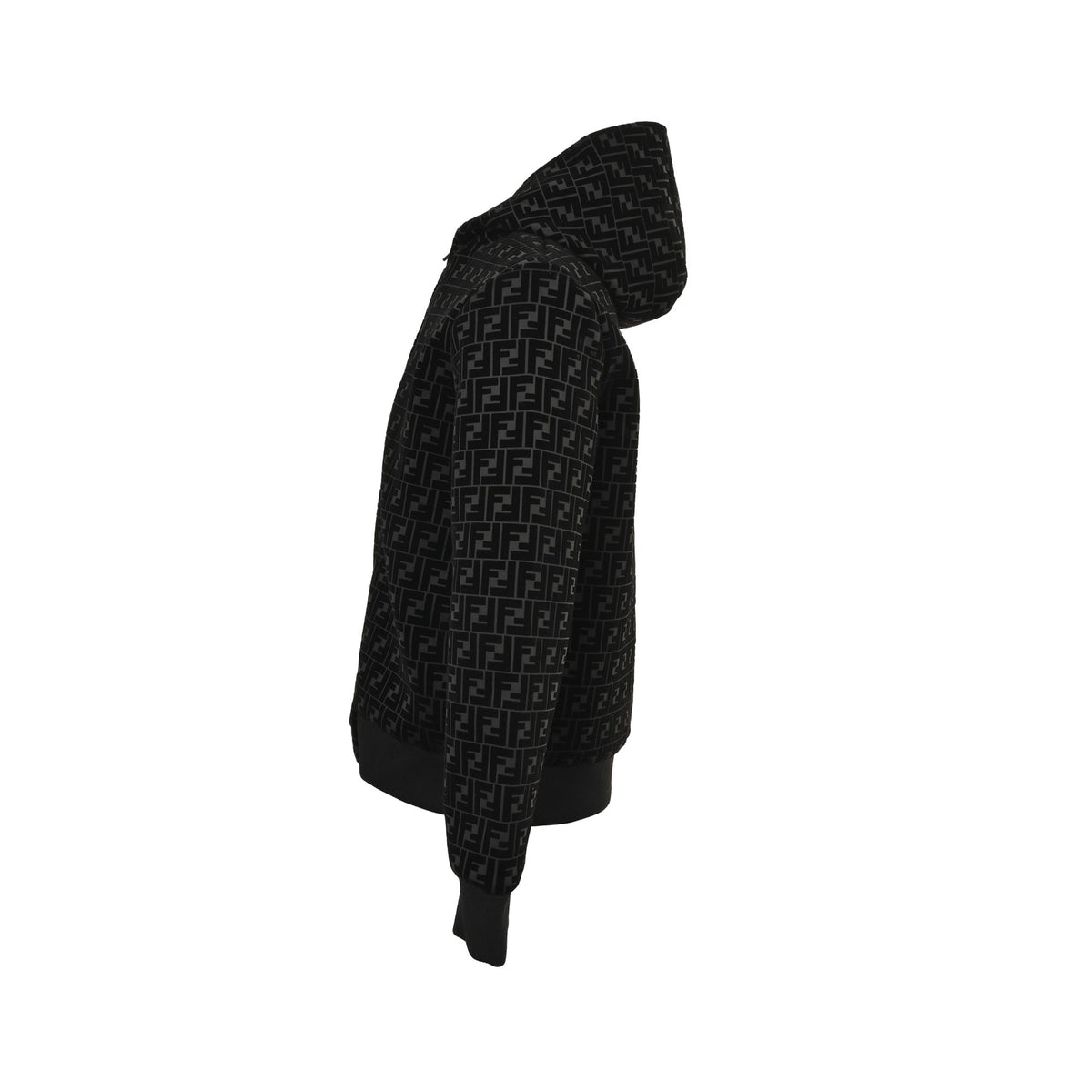 Fendi FF flocked zipper hooded jacket