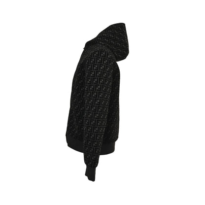 Fendi FF flocked zipper hooded jacket