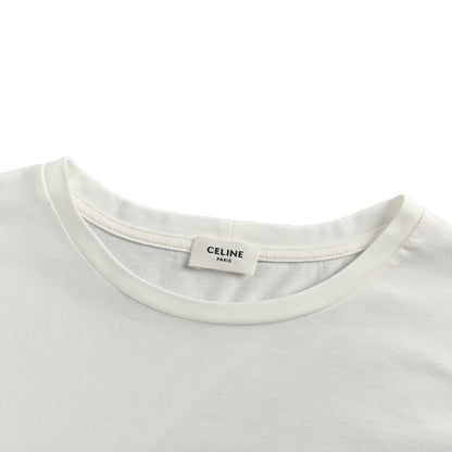 Celine 25ss Gothic letter embroidered short sleeves