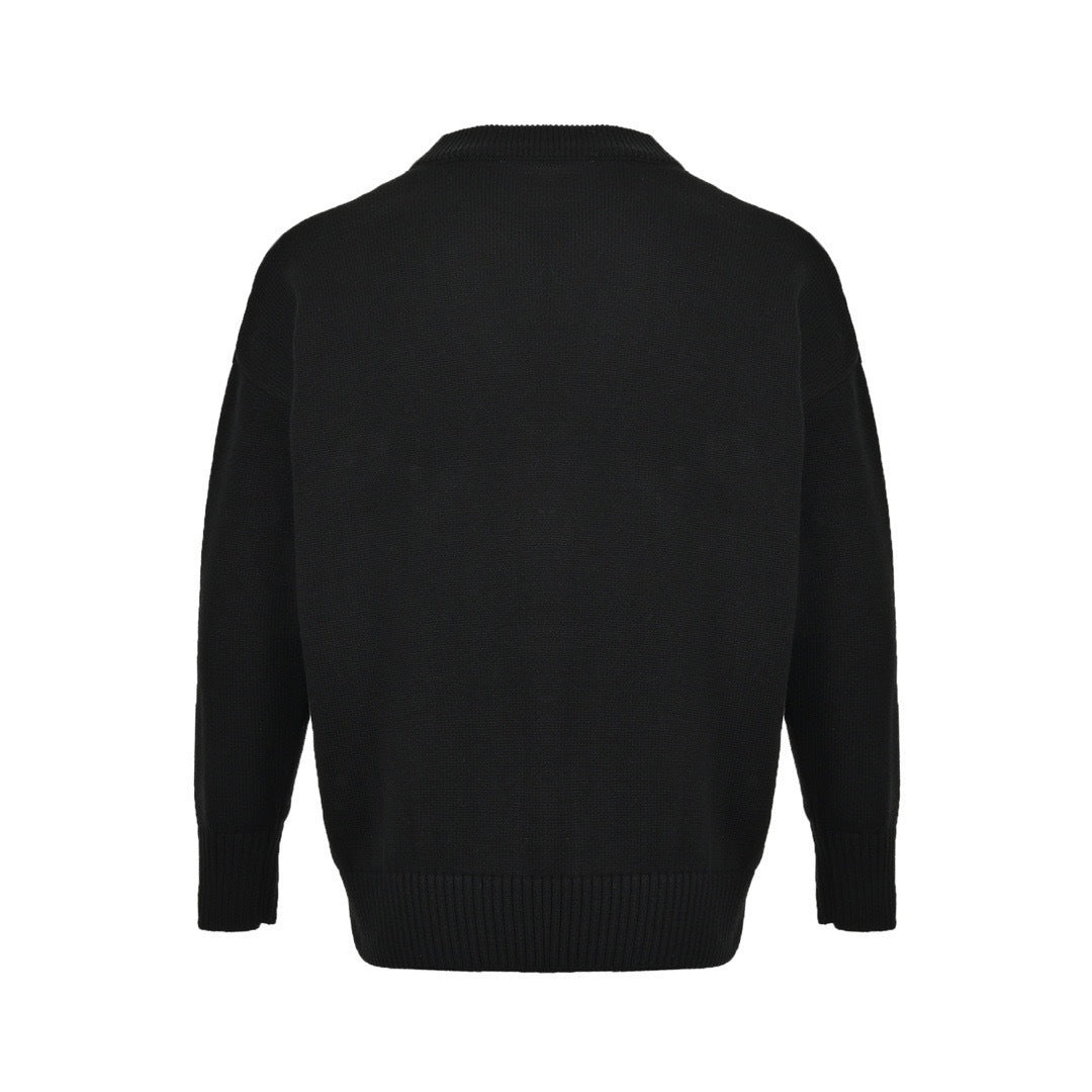 Ami 21Fw embroidered micro-label love sweater cardigan