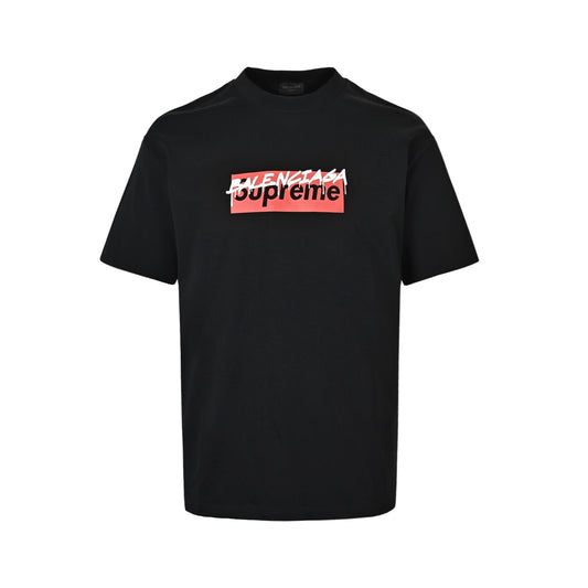 Balenciaga & Supreme joint logo letter print short sleeves