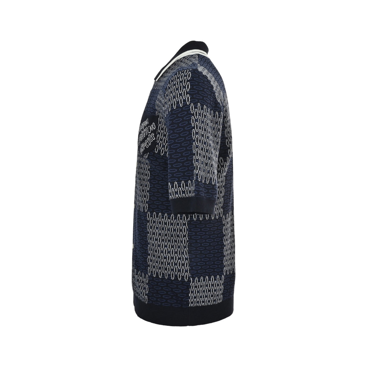 Louis Vuitton 26ss checkerboard jacquard knitted cardigan short sleeves