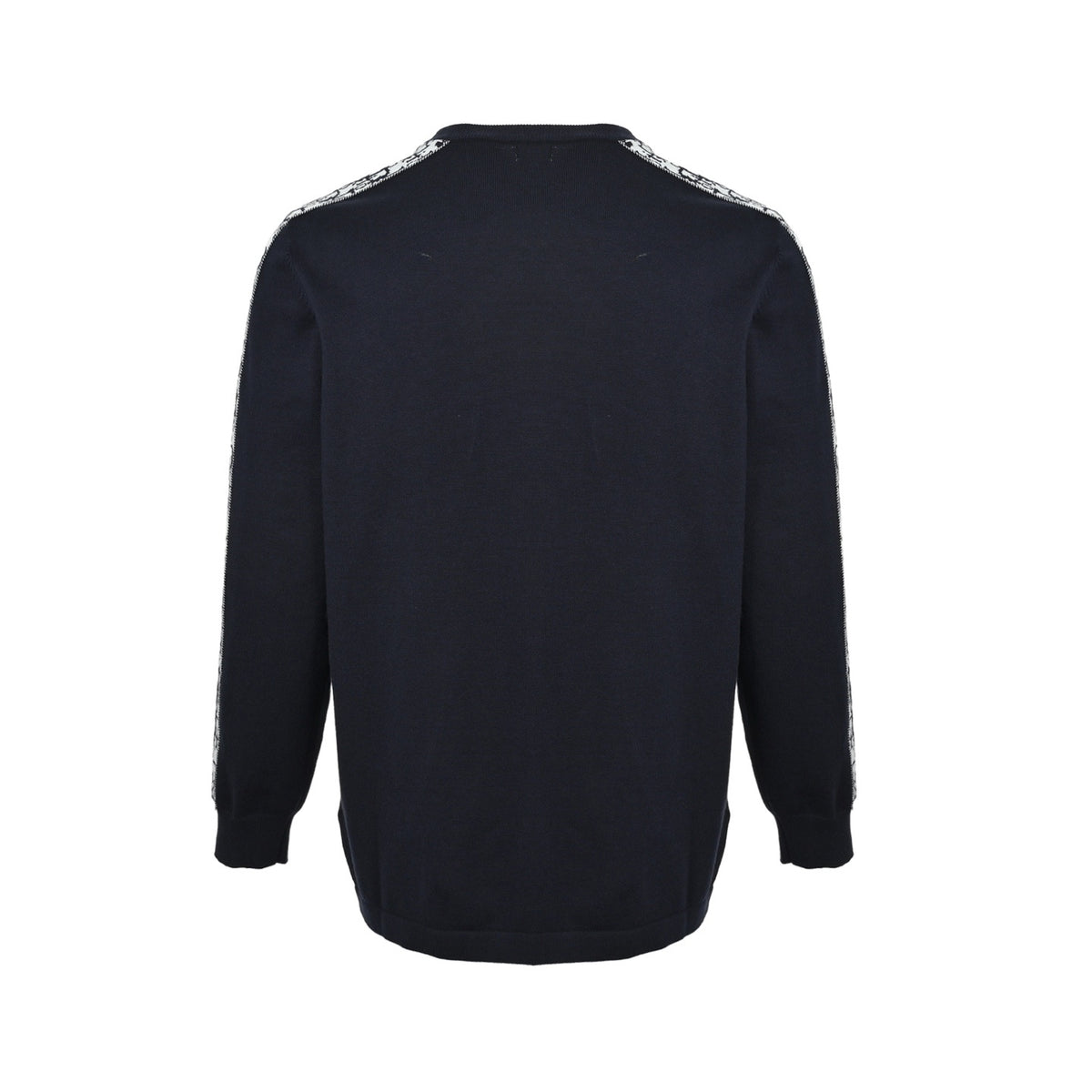 Dior shoulder sleeves jacquard webbing patchwork crew neck sweater