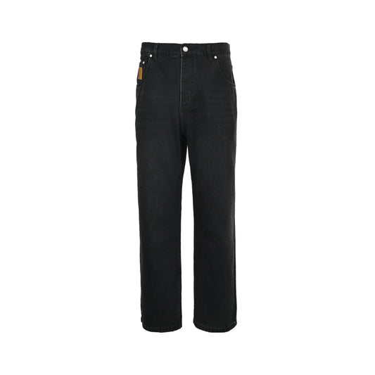 Louis Vuitton 25Fw embroidered logo jeans