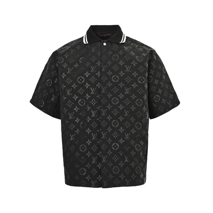 Louis Vuitton 25ss old flower ripple jacquard suit short-sleeved shirt