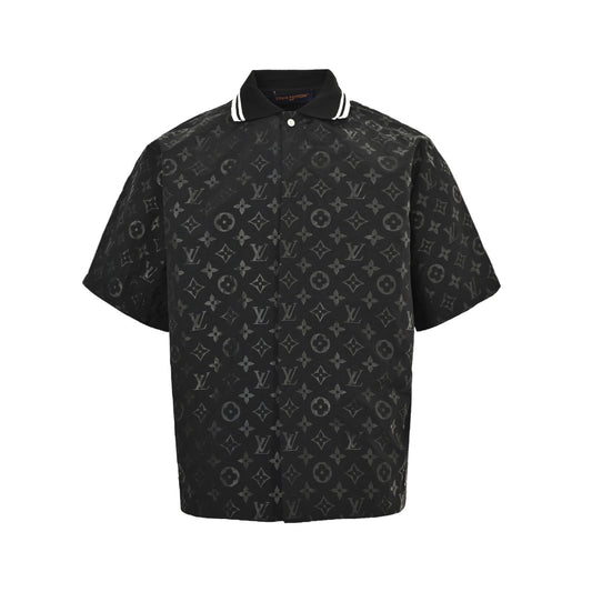 Louis Vuitton 25ss old flower ripple jacquard suit short-sleeved shirt