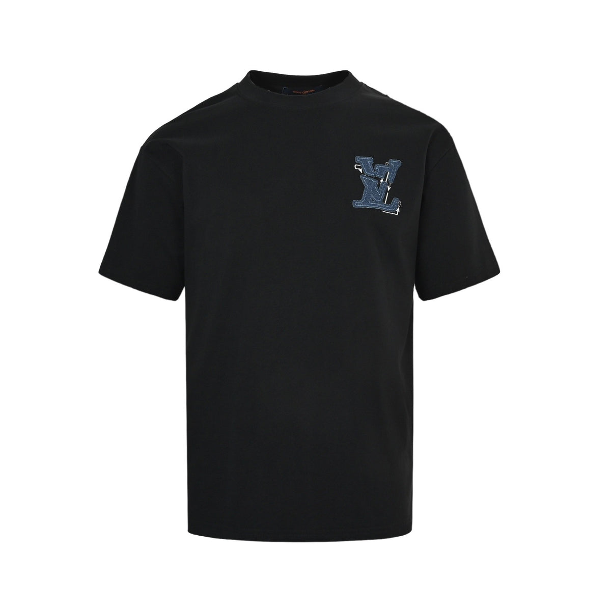 Louis Vuitton 26ss denim patch presbyopic letter embroidered short sleeves