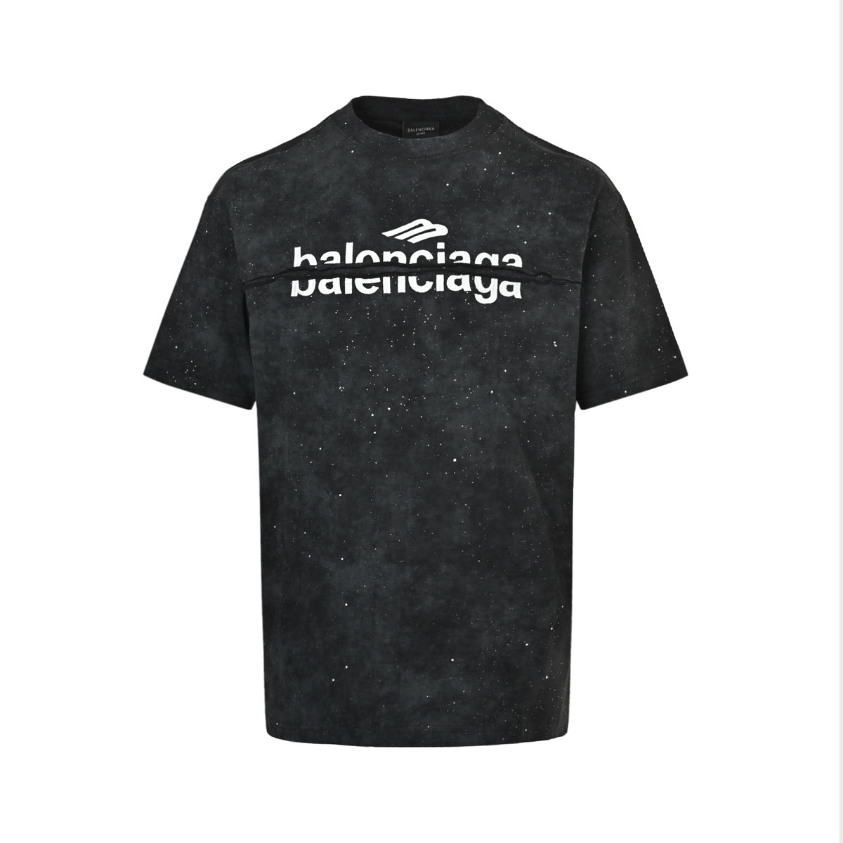 Balenciaga renders baby's breath embroidered letter short sleeves