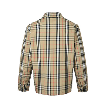 Burberry double-sided plaid lapel jacket