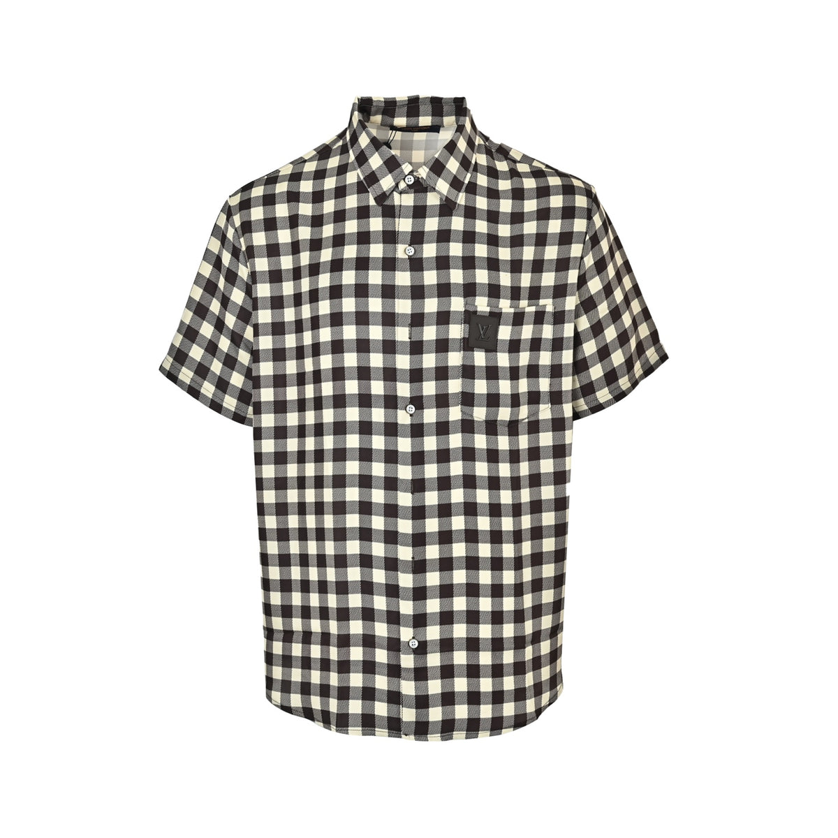 Louis Vuitton pocket logo checkerboard short-sleeved shirt