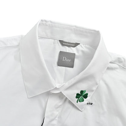 Dior CD four-leaf clover collar embroidered long-sleeved shirt