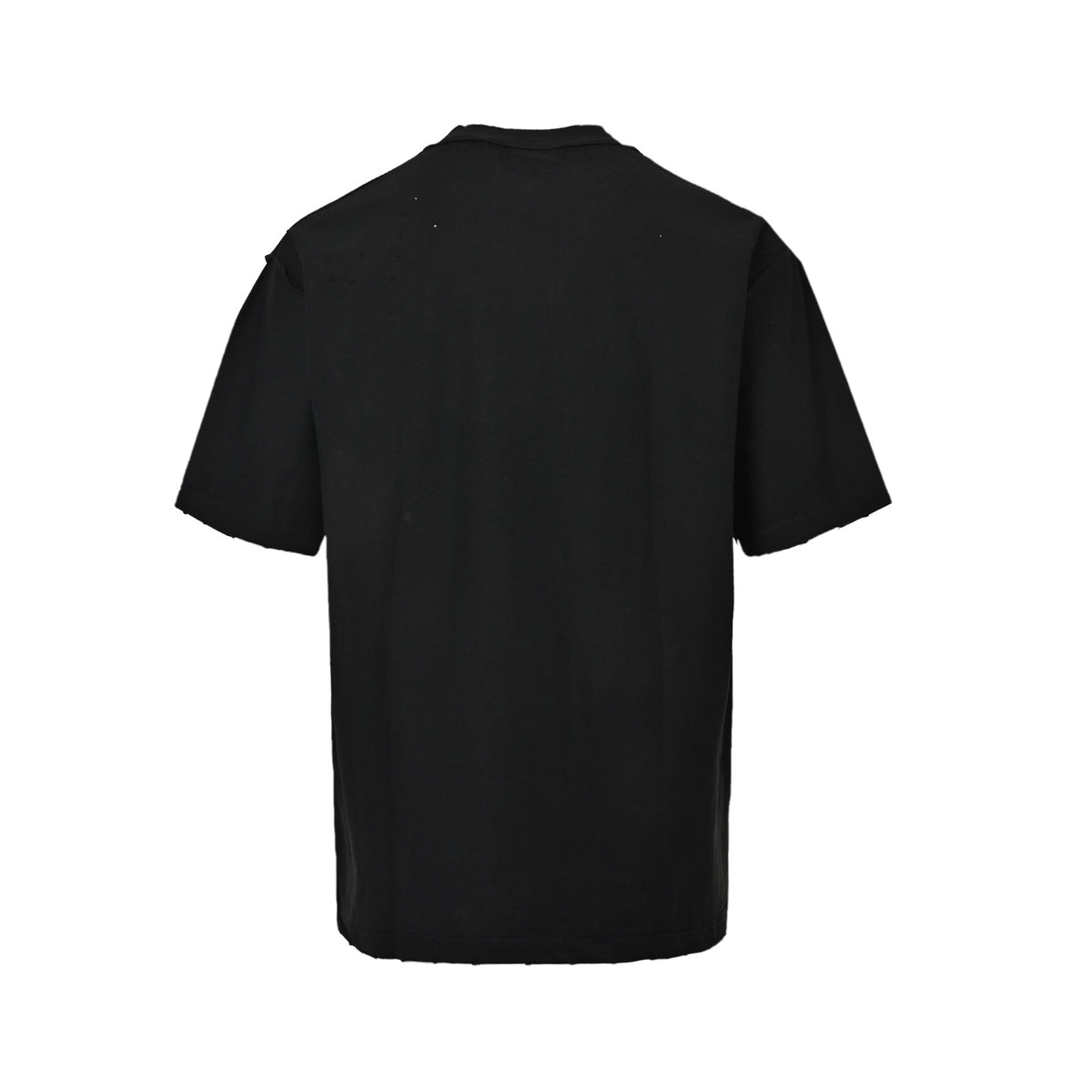 Balenciaga reverse-wear castle print ripped short-sleeves
