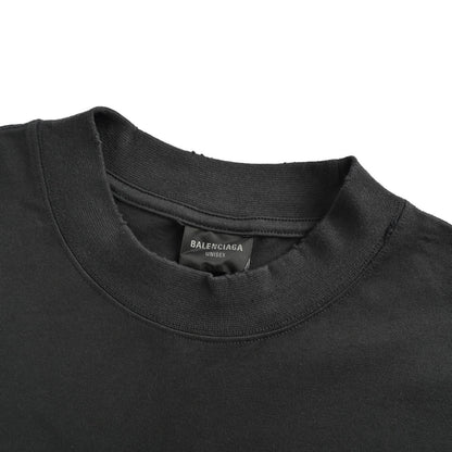 Balenciaga 25ss melted logo crack print short sleeves