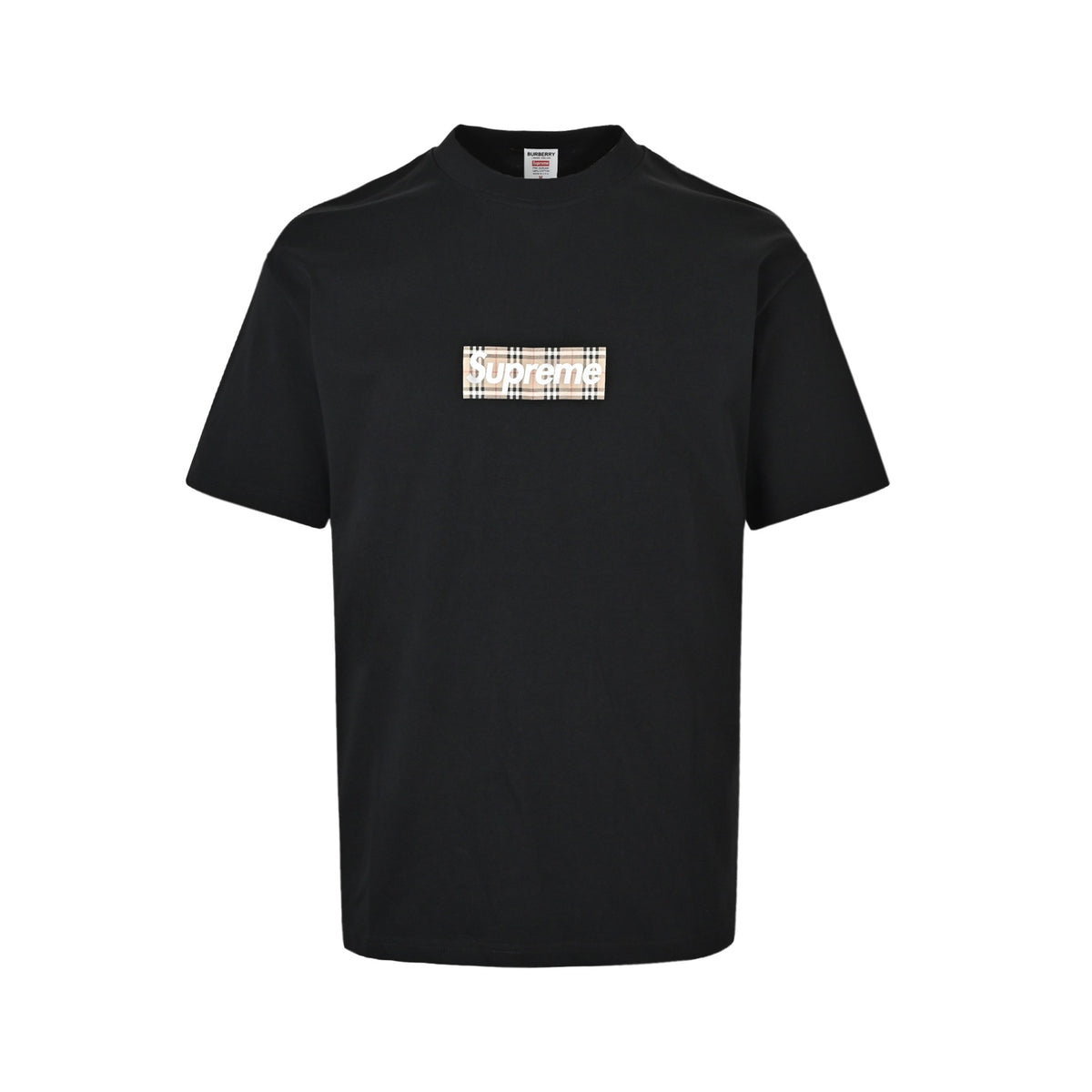 Burberry & Supreme plaid BOX letter short sleeves