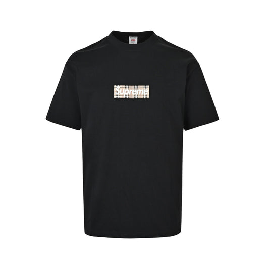 Burberry & Supreme plaid BOX letter short sleeves