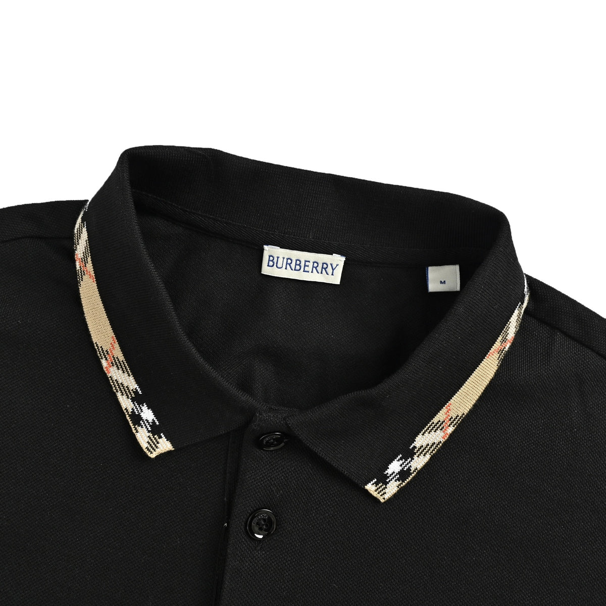 Burberry plaid splicing collar Polo short sleeves