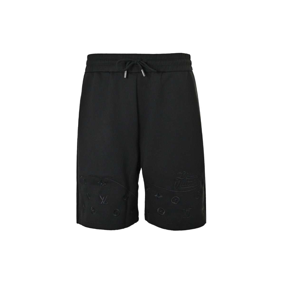 Louis Vuitton wave pattern old flower embroidered logo shorts