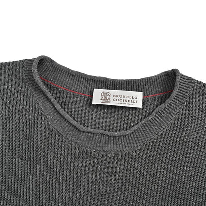 BRUNELLO CUCINELLI/BC raw edge ribbed collar, cuffs and hem sweater