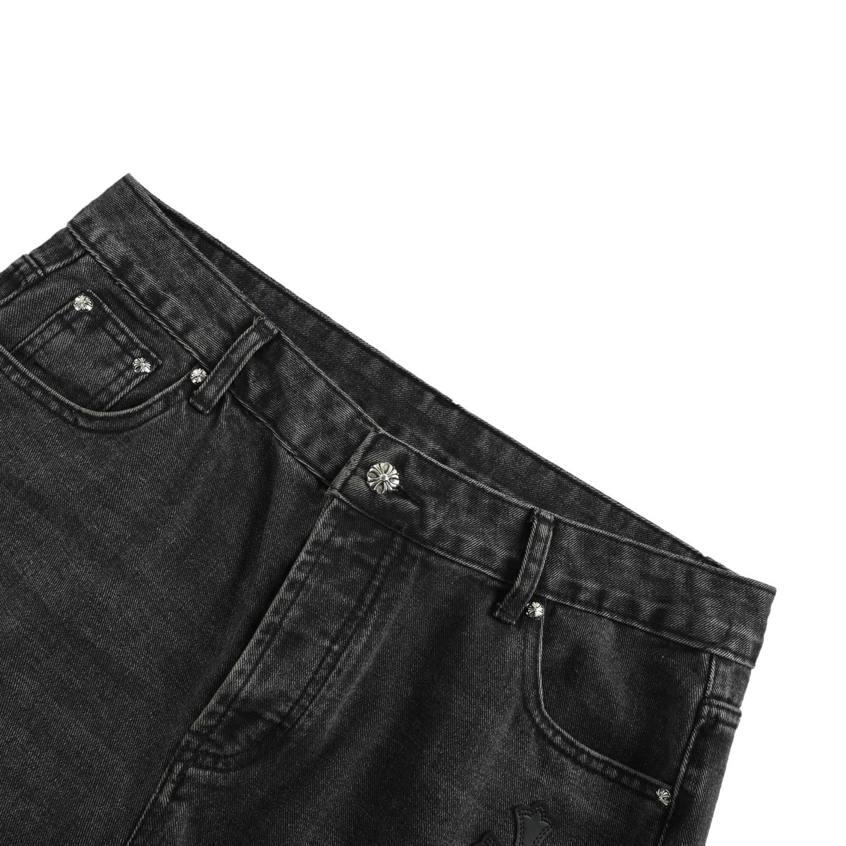 Chrome Hearts/Chrome Heart cross patch embroidered washed jeans