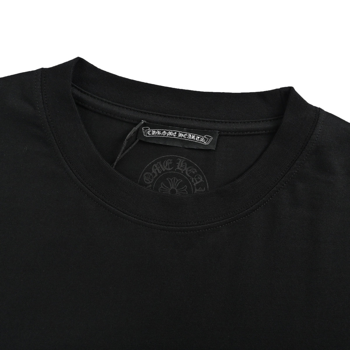 Chrome Hearts/Chrome Heart short sleeves with yellow Sanskrit graffiti letters on the back