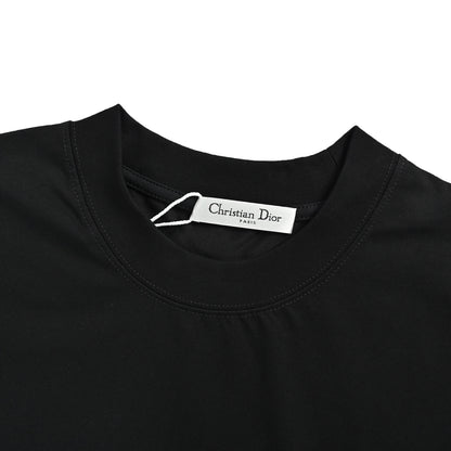 Dior 26ss flocked letter logo printed short sleeves