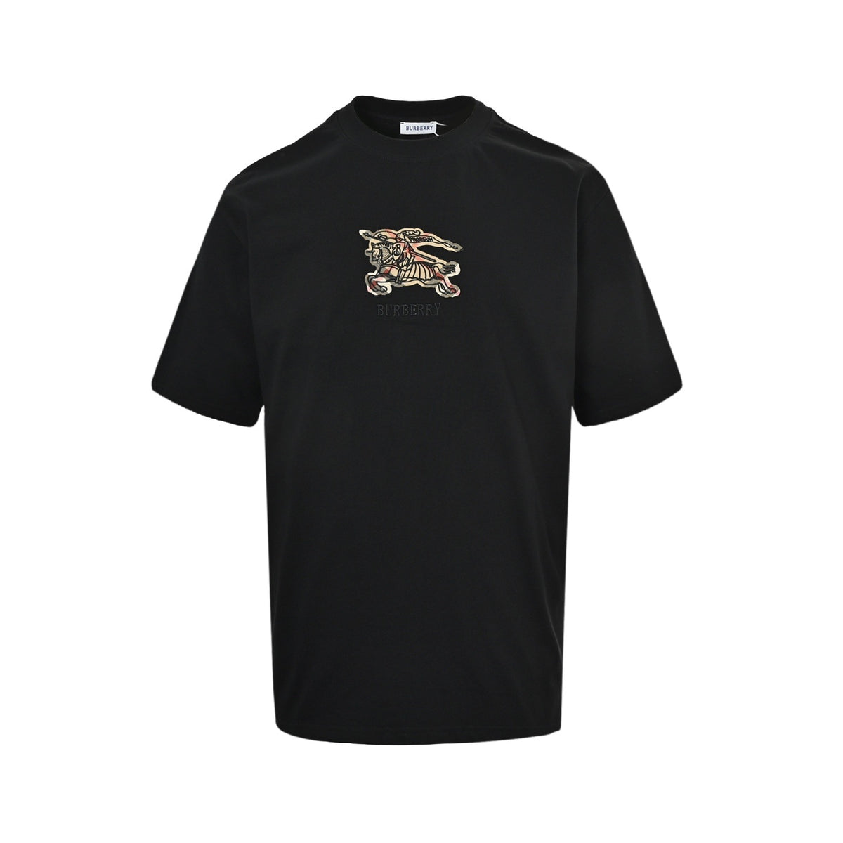 Burberry plaid war horse embroidered short sleeves on the chest