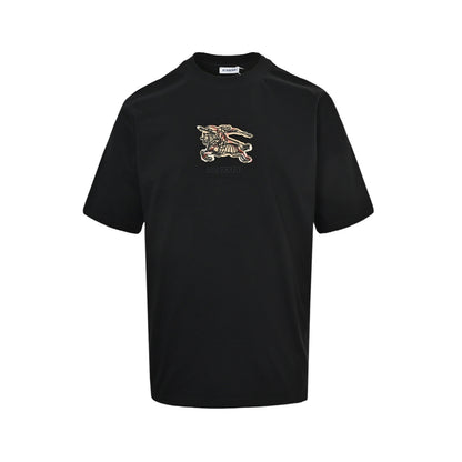 Burberry plaid war horse embroidered short sleeves on the chest