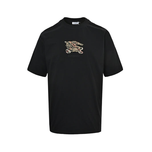 Burberry plaid war horse embroidered short sleeves on the chest