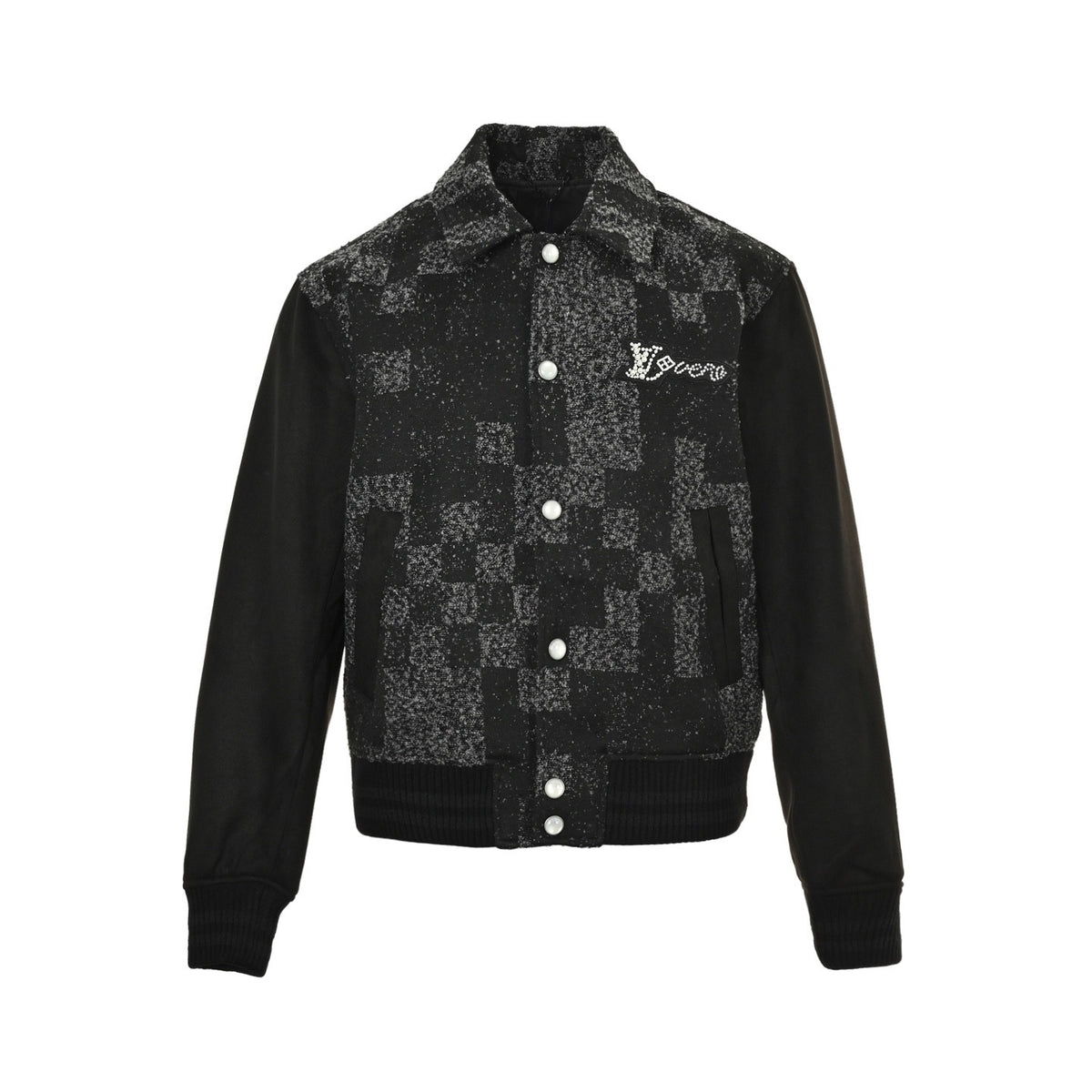 Louis Vuitton Fei Dong series pearl hot diamond mosaic baseball jacket