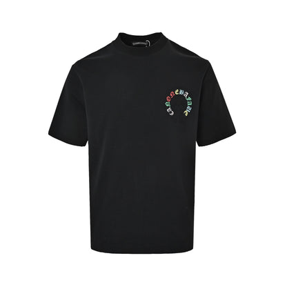 Chrome Hearts colorful horseshoe patch embroidered short sleeves