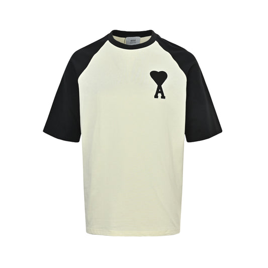 Ami Paris 26ss contrasting color patchwork short sleeves