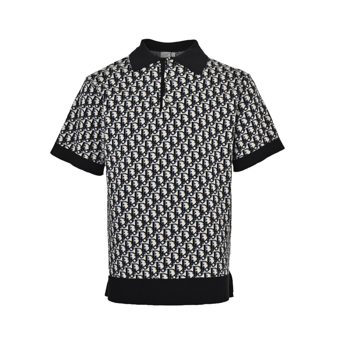 Dior classic old flower jacquard knitted Polo short sleeves