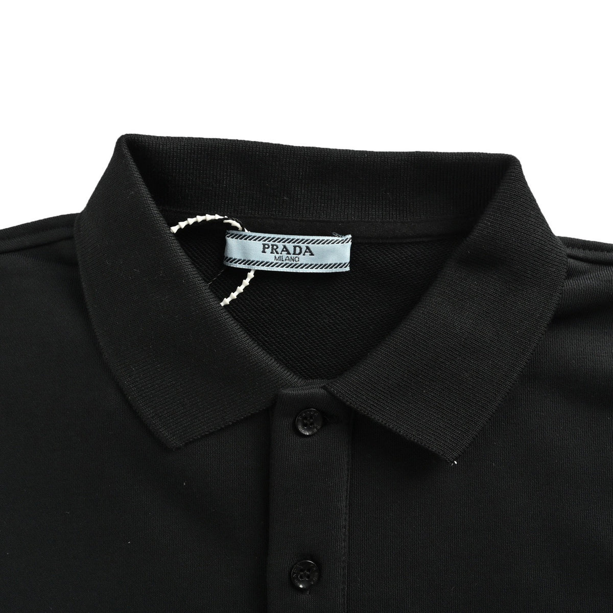 Prada 25Fw towel embroidered logo lapel sweatshirt