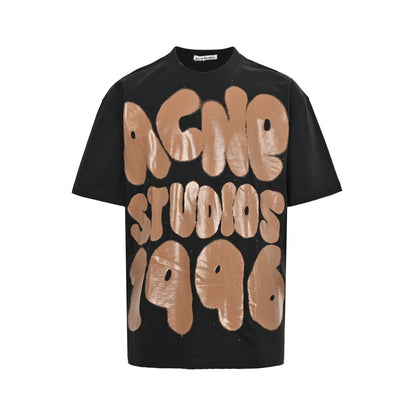 Acne Studio spray-painted letter print short sleeves