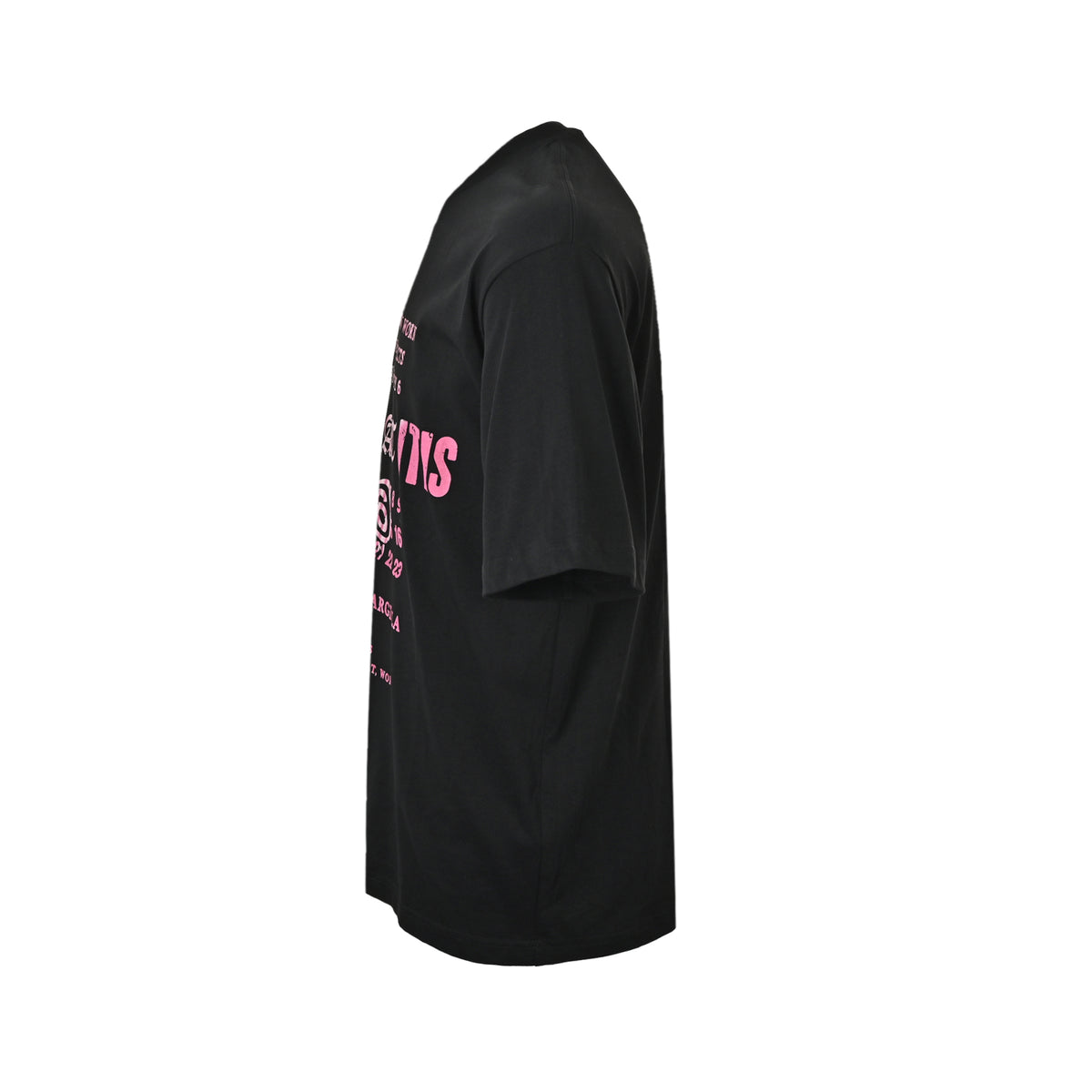 Maison Margiela/Margiela pink letter contrast printed round neck short sleeves