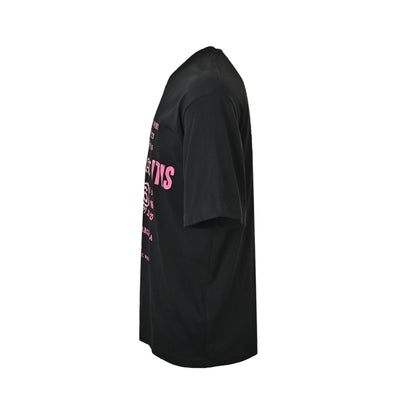 Maison Margiela/Margiela pink letter contrast printed round neck short sleeves