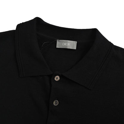 Dior 25ss signature letter embroidered knitted Polo short sleeves