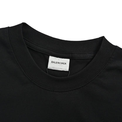 Balenciaga embroidered letter melting printed short sleeves
